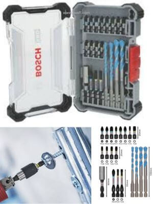 Bosch Pro Multi-Material Multi-Material Drill Bit & Impact Screwdriver Bit Set 20 Pieces